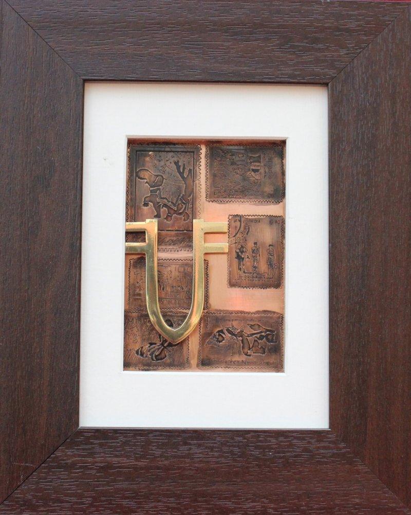 Abstract mixed media painting titled 'The Sindhu Series 9', 10x9 inches, by artist Kajal Gaitonde on wood