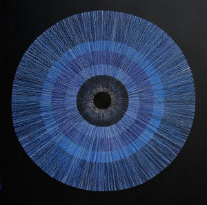 Abstract acrylic painting titled 'The Source Of The Creation Of The', 36x36 inches, by artist RAJIB DEYASHI on Canvas