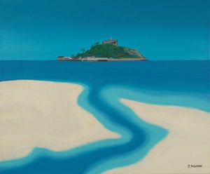 The Stream (Mounts Majesty) by SIMON MASON, Print Oil Seascape Painting on Canvas, X-Small Horizontal Wall Art