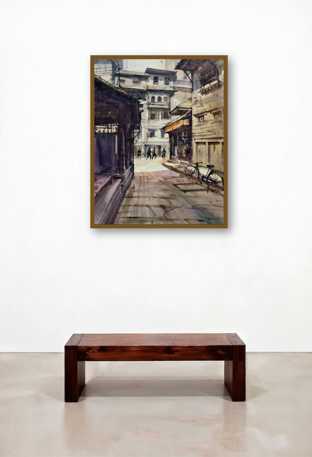 The Street 2 (Urban Tapestry) by artist Prasad Thite displayed in a Urban Loft Living Room