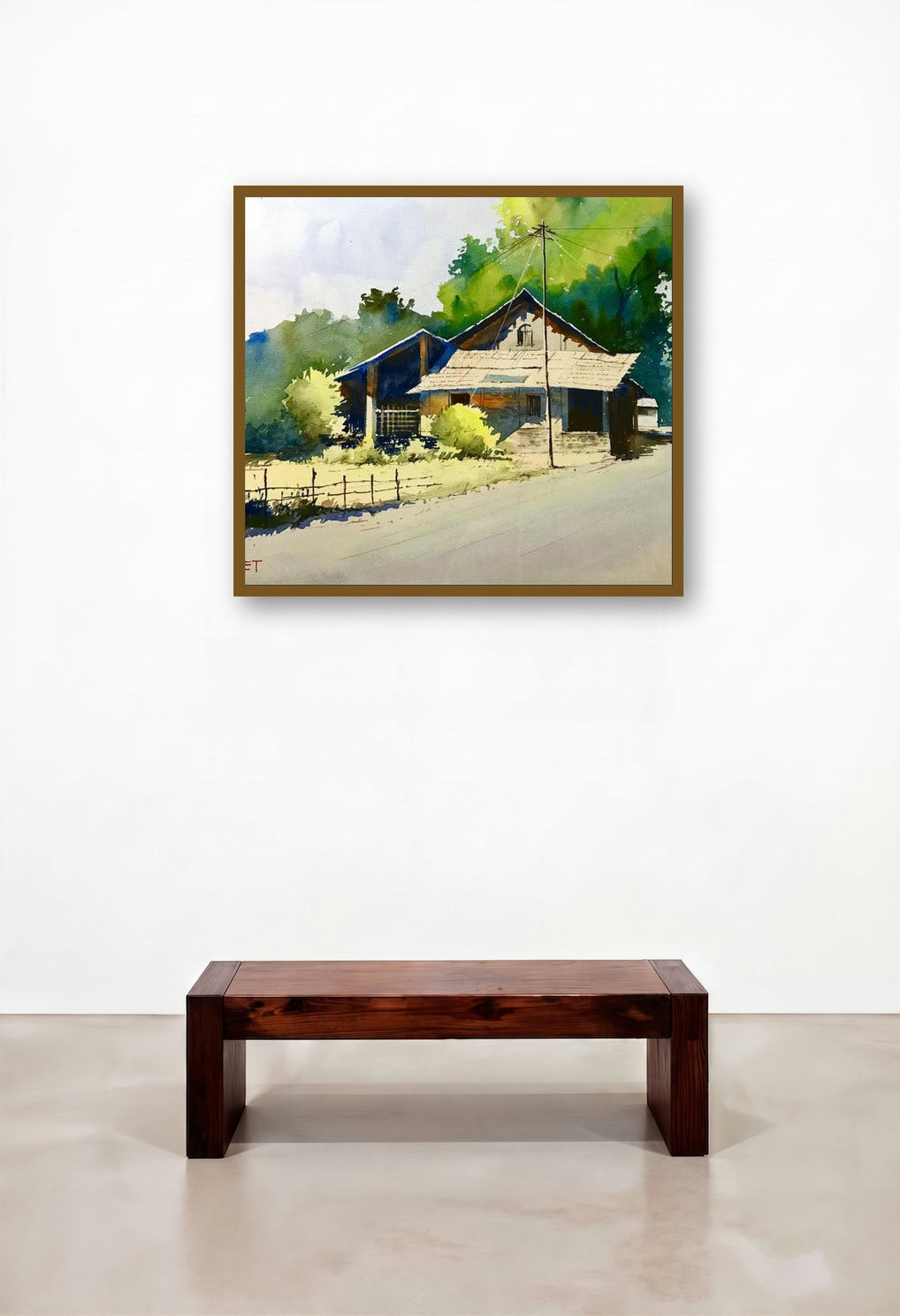The Street (Forgotten Corners) by artist Abhijeet Bahadure displayed in a Industrial Bedroom