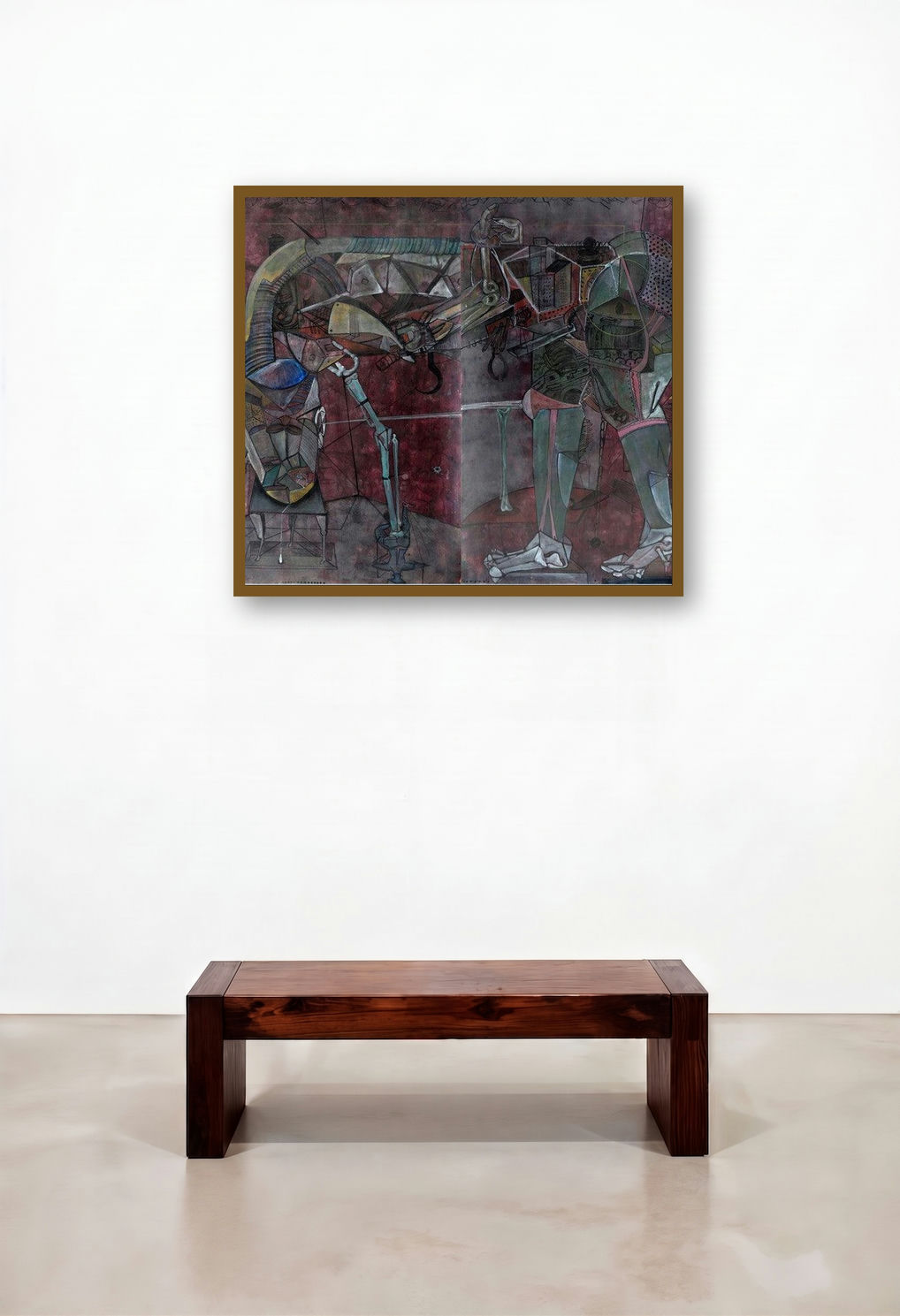 The Tear 2 (Deconstructed Figures) by artist Hrusikesh Biswal displayed in a Eclectic Bedroom