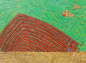The Trap (Shipwreck) by Suraj Nagwanshi, Original Oil Contemporary Painting on Canvas, Large Horizontal Wall Art