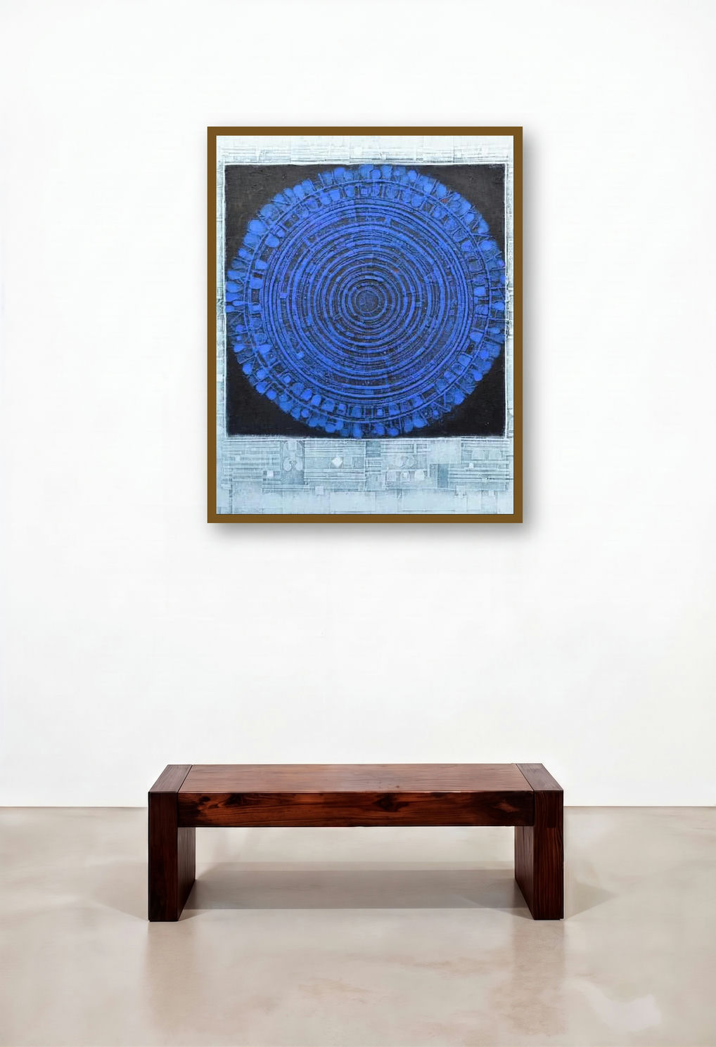 The Universe (The Cosmic Eye) by artist Basuki Dasgupta displayed in a Designer Reception Area