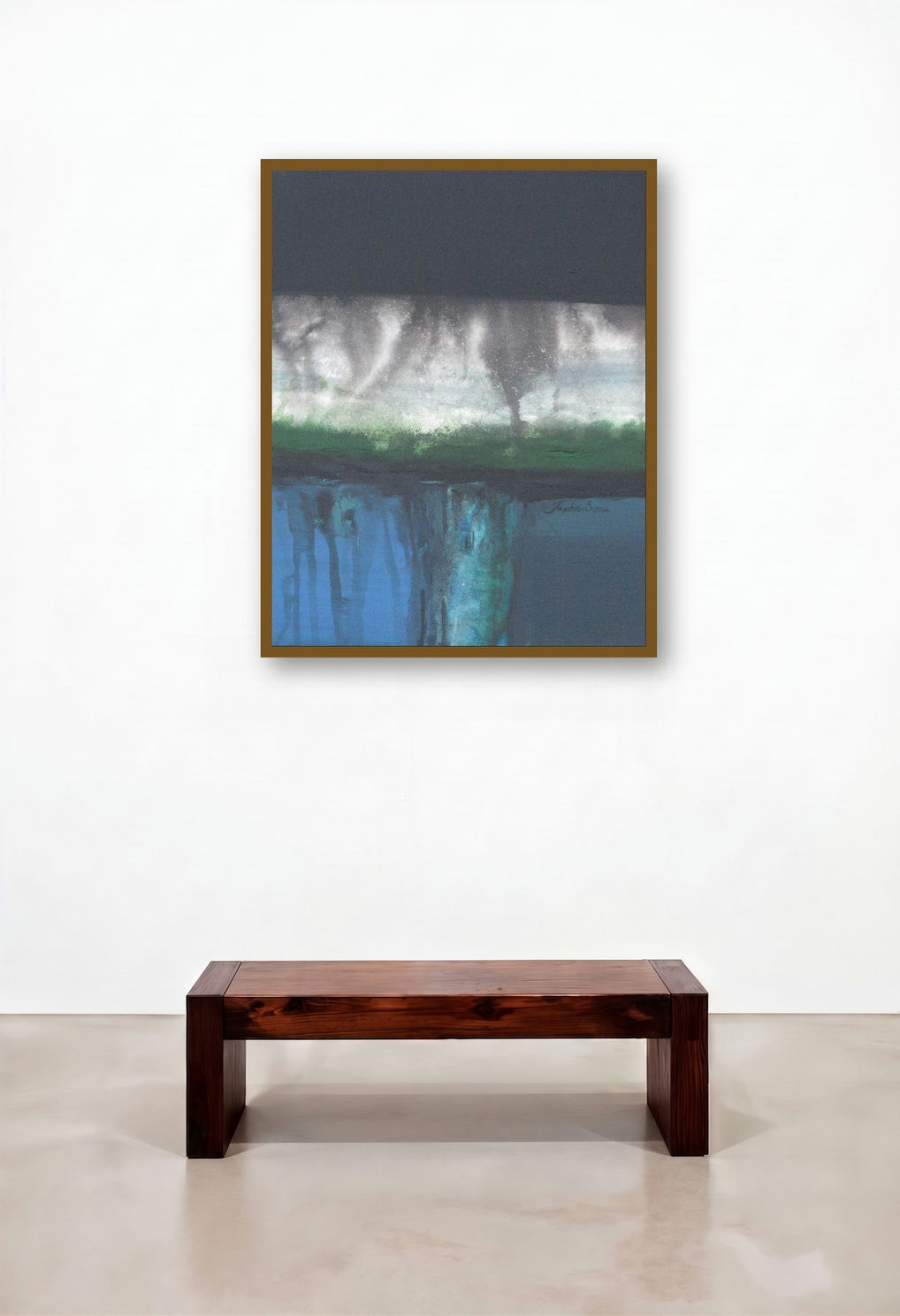 The Wet Smell Of A Rainy Day (The Gathering) by artist Jayshree Savani displayed in a Contemporary Luxury Hotel Suite