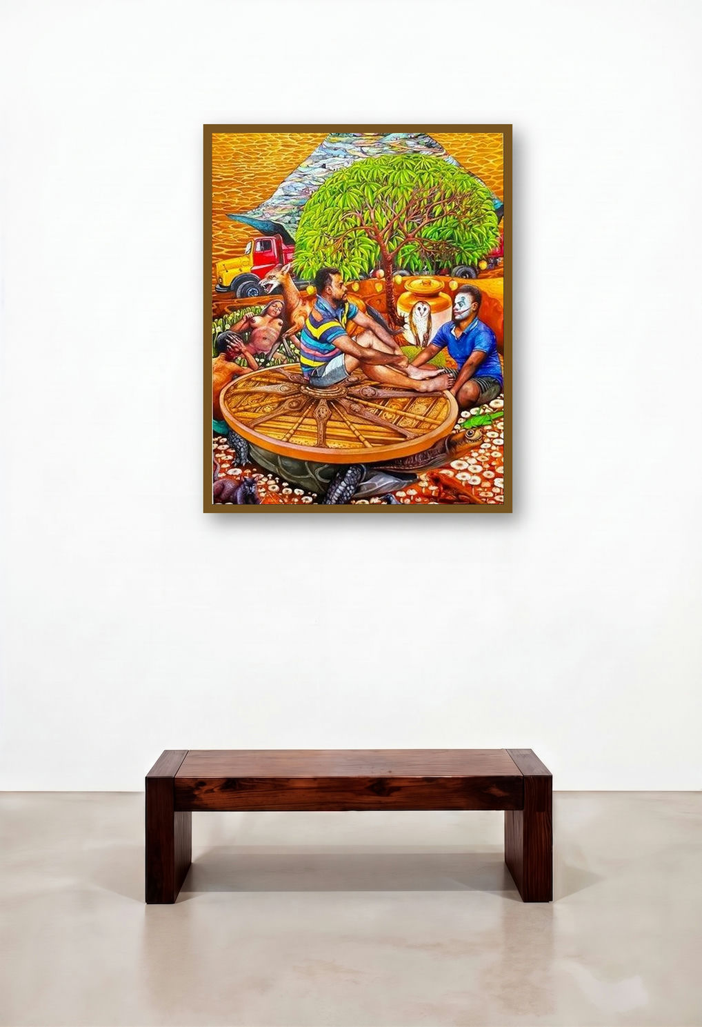The Wheel Of Life by artist Anoop Mv displayed in a Designer Hotel Lobby