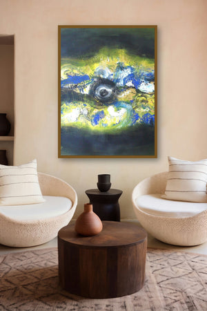 The Yellow Eye (Solar Eclipse) by artist Deepak Guddadakeri displayed in a Modern gallery