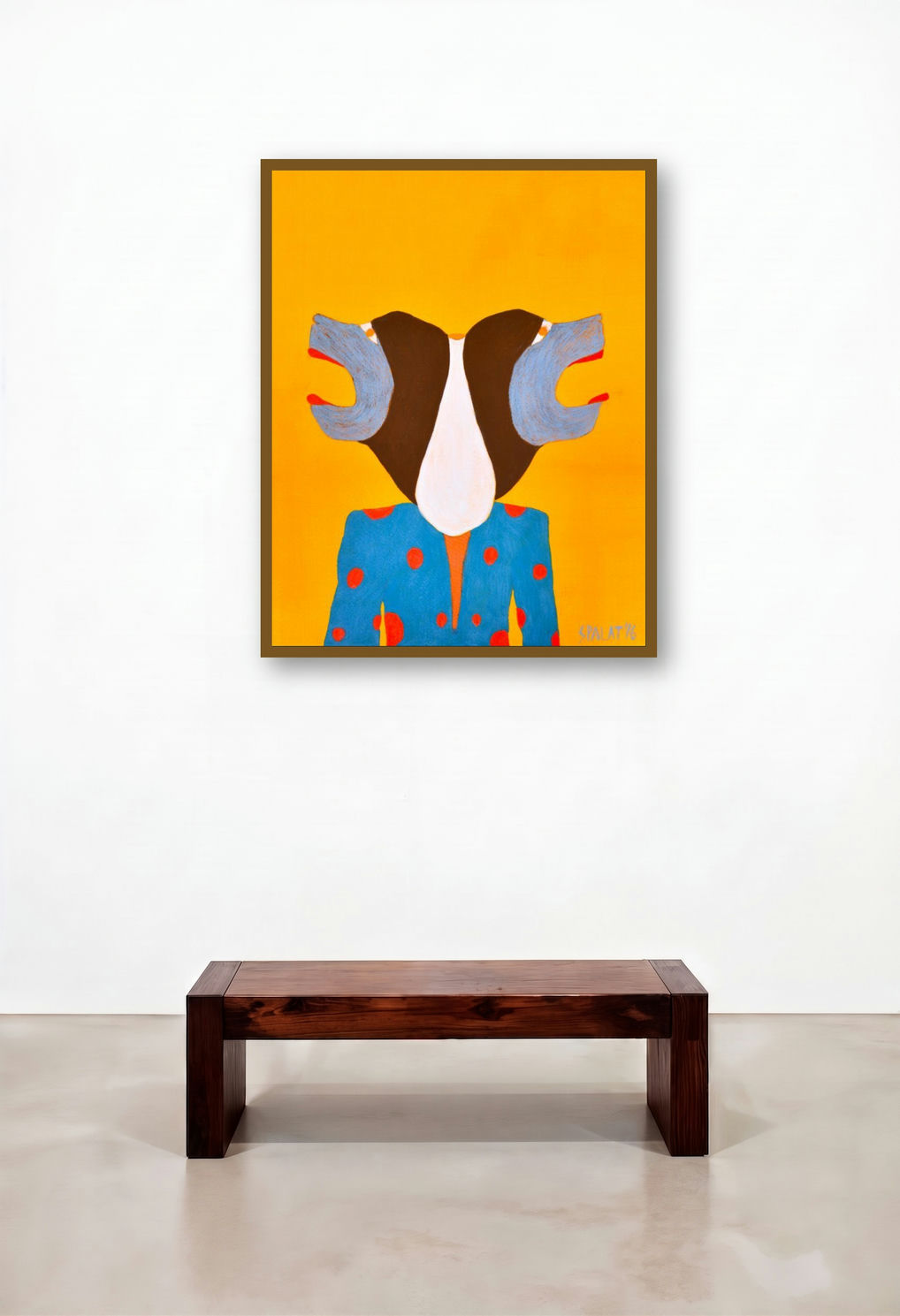 There Was A Time (The Double Persona) by artist Shantala Palat displayed in a Rustic Bedroom