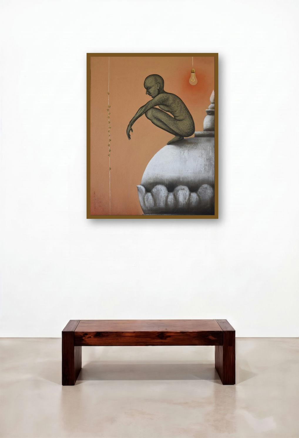 Thoughts Vs Ideas (The Seeker) by artist Nirmal Yadav displayed in a Eclectic Foyer
