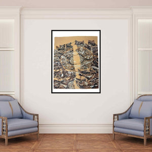 In-situ view of Kusum Lata Sharma's 'Threads Of Life (The Cosmic Dance)' painting in a room