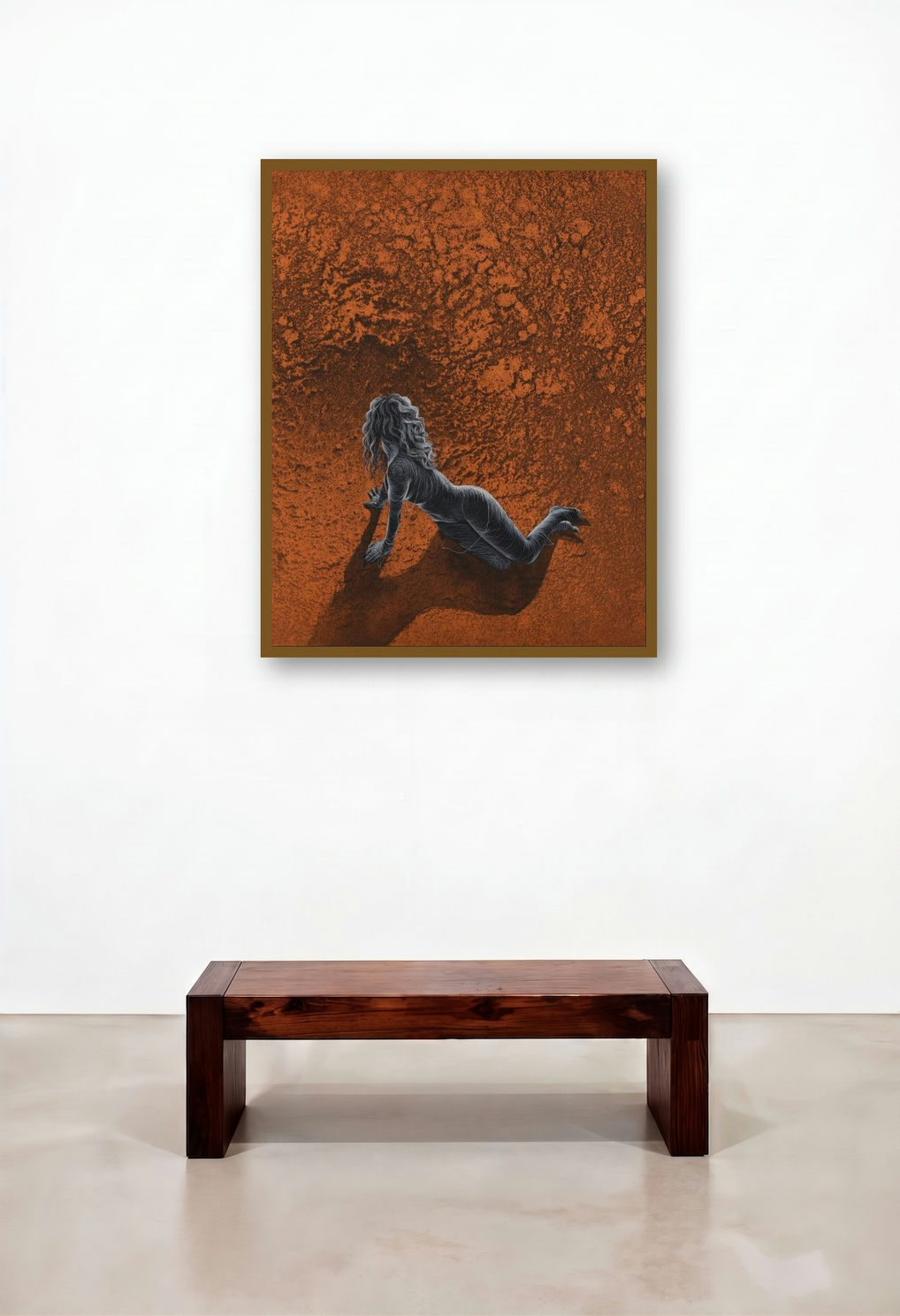 Threads Of Life 2 (Desert Solitude) by artist Nirmal Yadav displayed in a Scandinavian Dining Room
