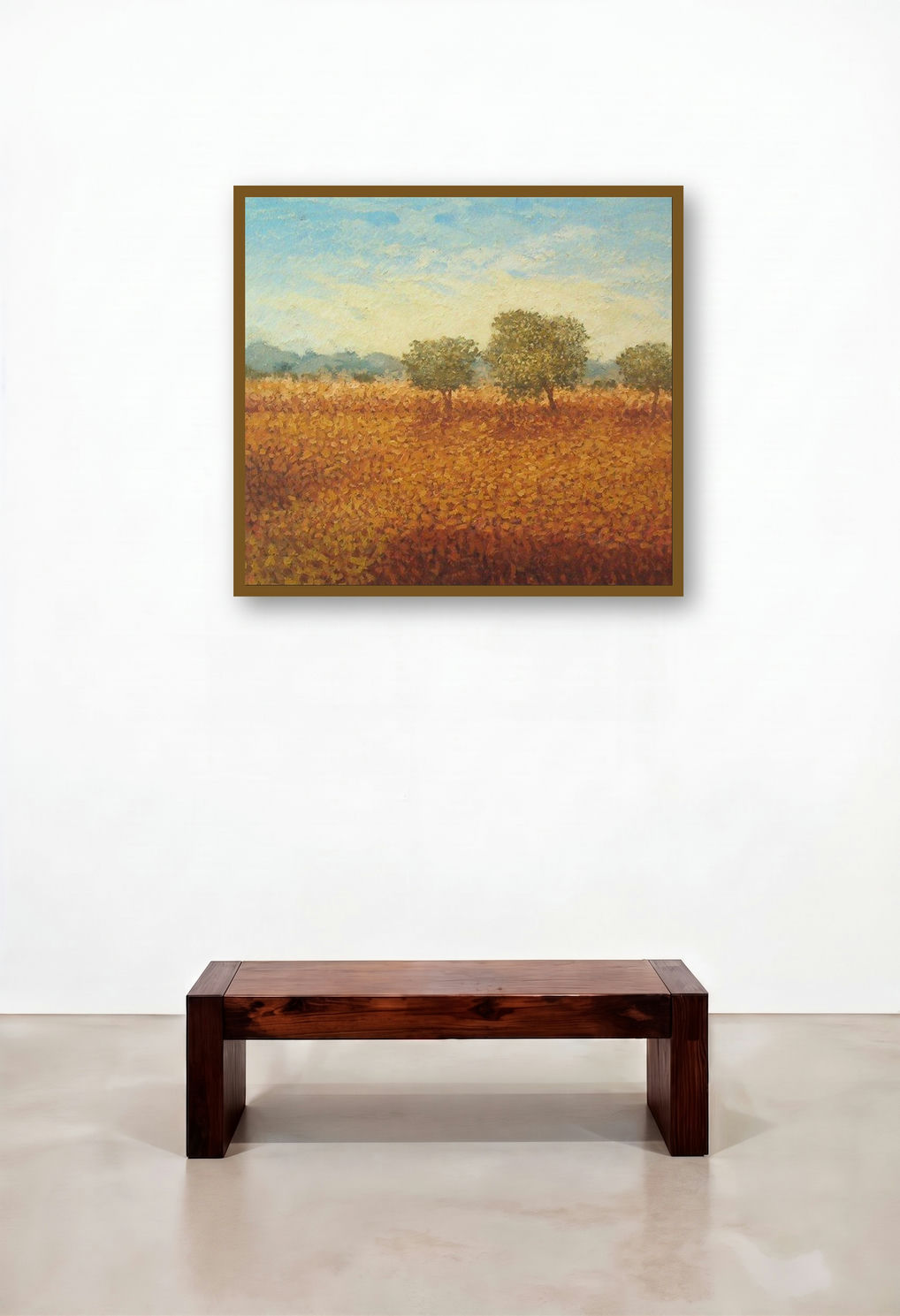 Three Trees by artist Fareed Ahmed displayed in a Modern Penthouse