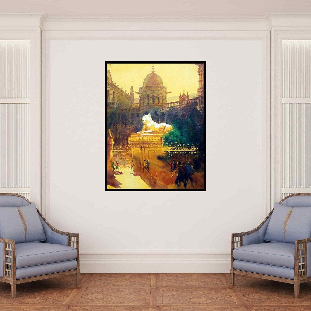 In-situ view of Bhuwan Silhare's 'Tiger Of Concrete Jungle' painting in a room