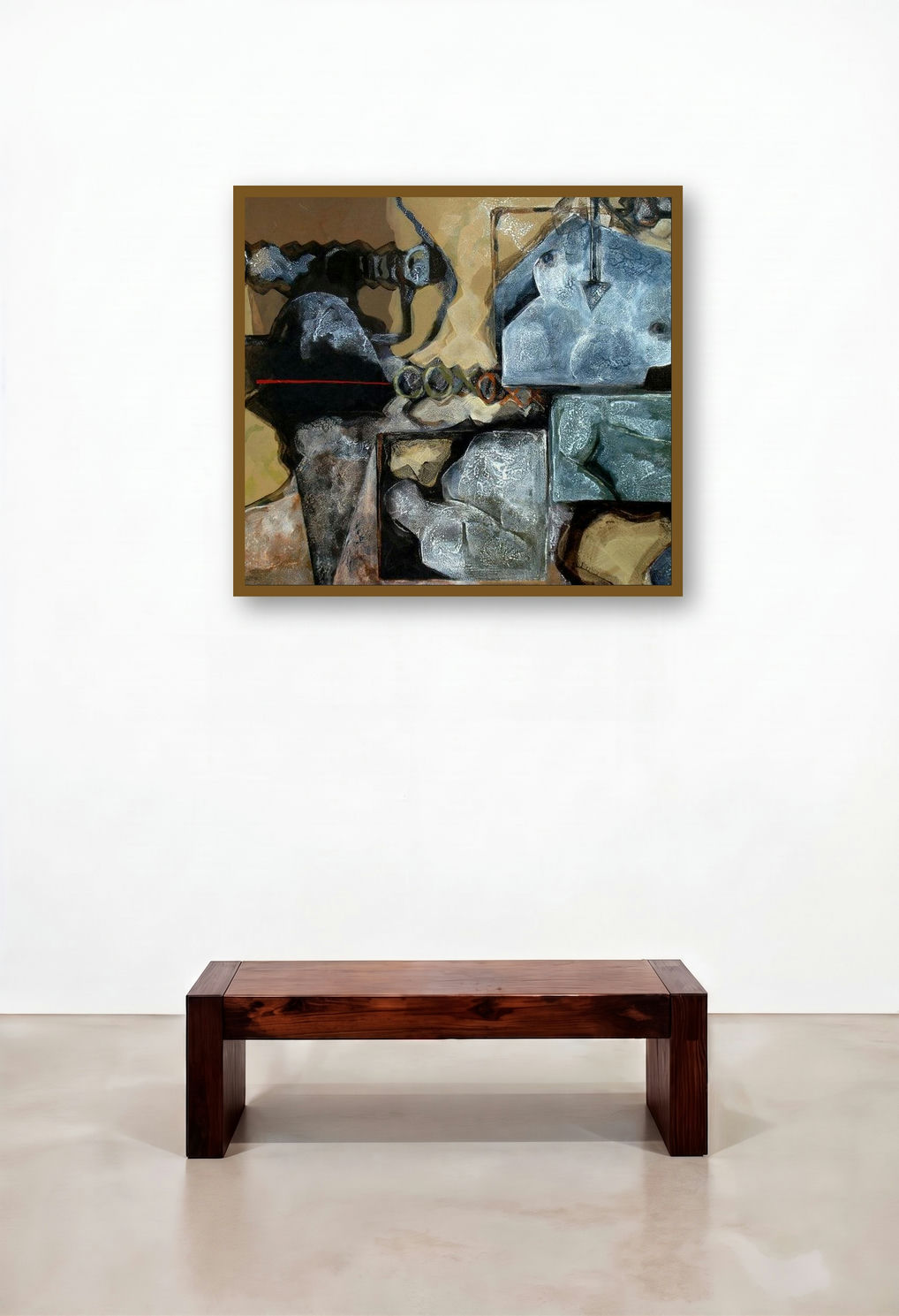 Time In The Present (The Machinery of Dreams) by artist Prabinkumar Nath displayed in a Scandinavian Reception Area