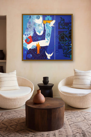 Time Vs Thought 14 (The Journey Within) by artist Ranjit Singh displayed in a Luxury gallery