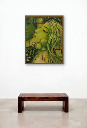 Timeless Beauty I (Timeless Beauty I) by artist Rakhi Baid displayed in a Rustic Hotel Lobby