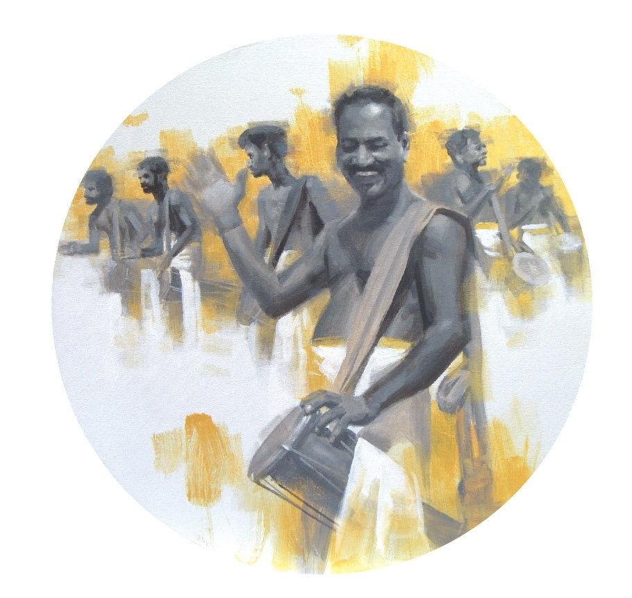 In-situ view of Pankaj Bawdekar's 'Timila 1' painting in a room