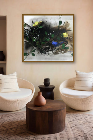 Tiny Beauty (A Song of Yellow and Blue) by artist Bhaskar Mandolu displayed in a Boutique gallery
