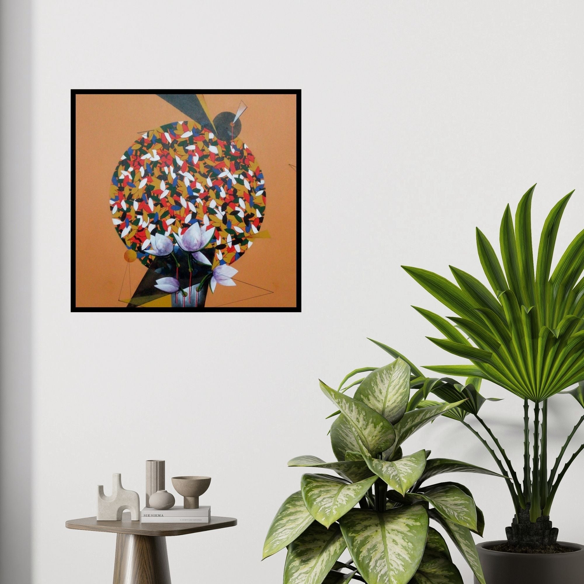 In-situ view of Rajeev Sarkar's 'Together 10 (Inner Bloom)' painting in a room