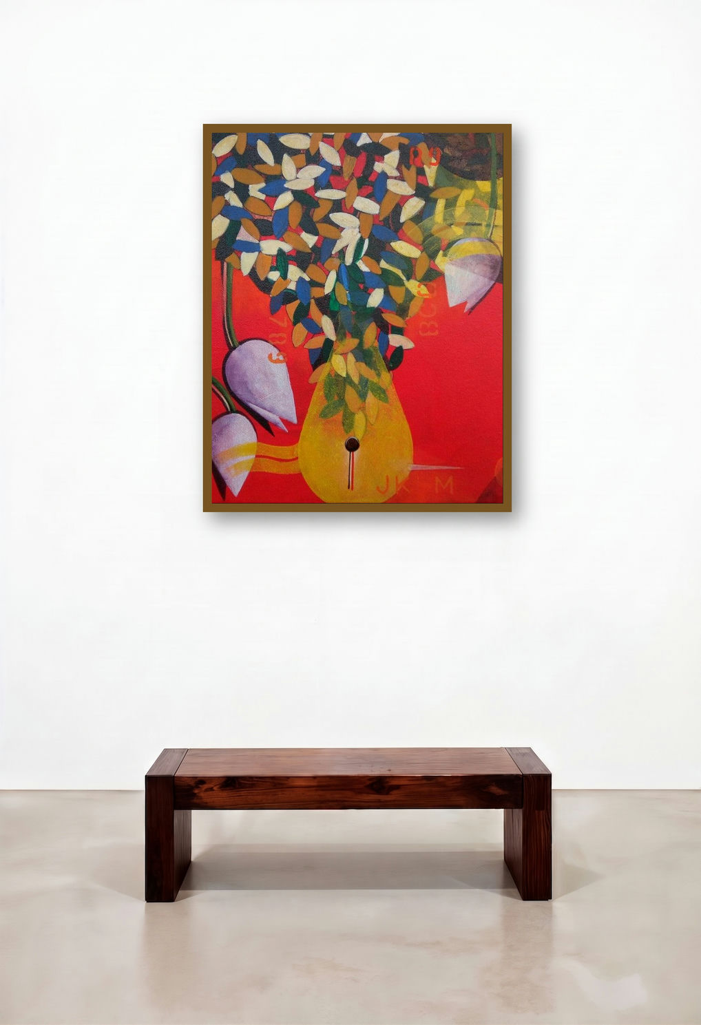 Together 19 (Time and Bloom) by artist Rajeev Sarkar displayed in a Eclectic Executive Office