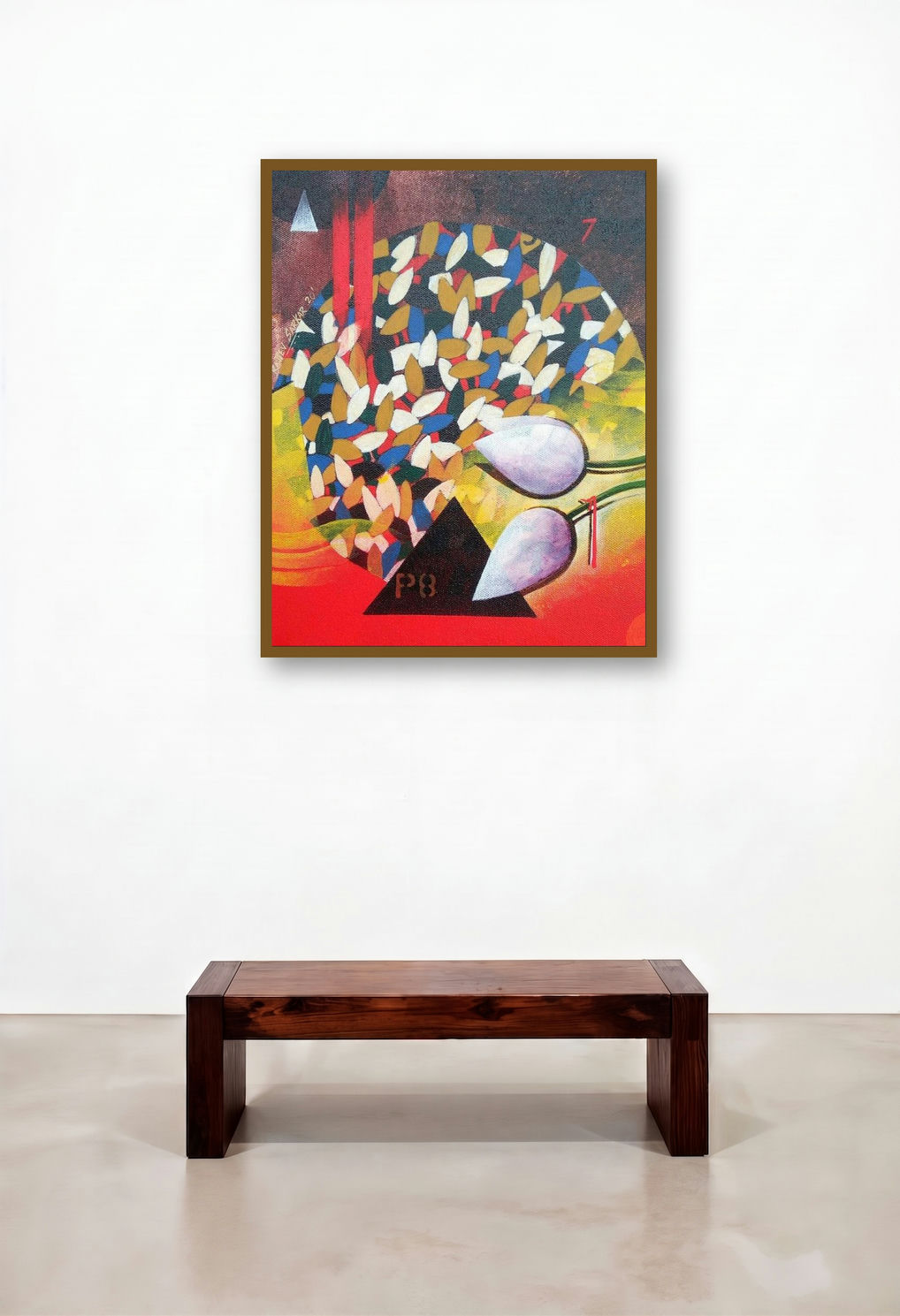 Together 20 (The Circle of Life) by artist Rajeev Sarkar displayed in a Elegant Hotel Suite