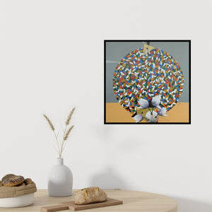 Preview of 'Together 3 (Inner Bloom)' Painting by Rajeev Sarkar shown on a wall in a furnished room.