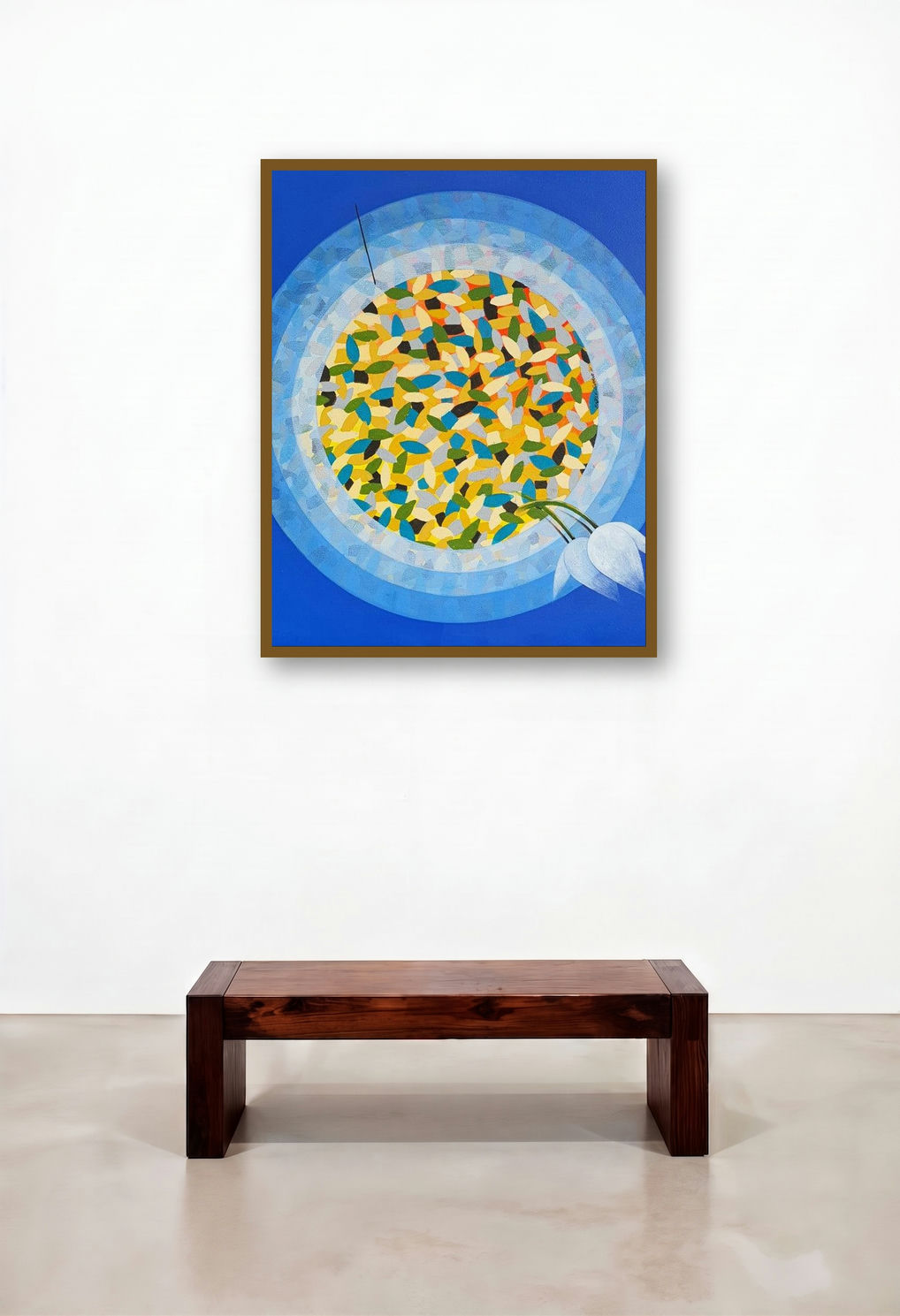 Together 38 (Birth of a Universe) by artist Rajeev Sarkar displayed in a Modern Reception Area