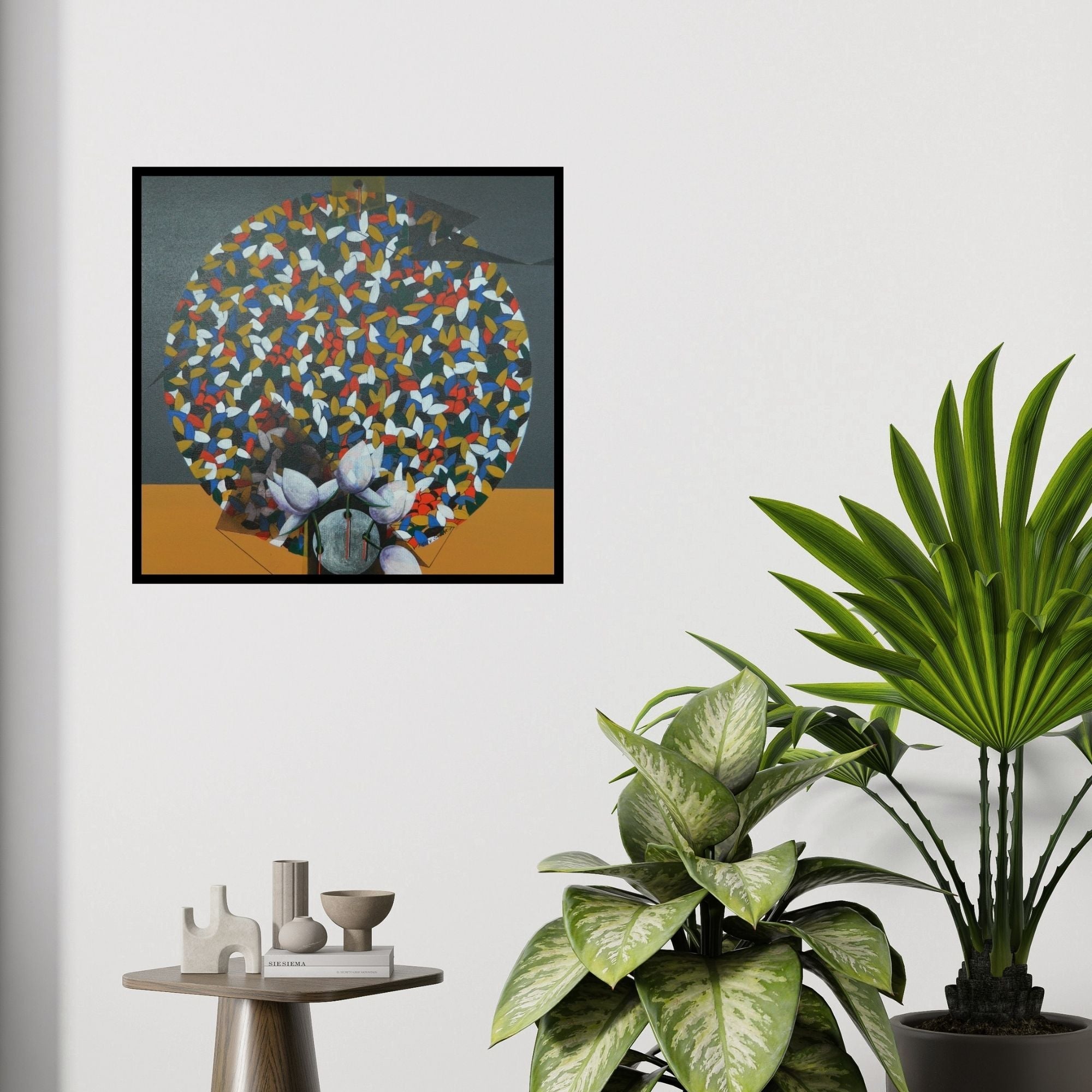 In-situ view of Rajeev Sarkar's 'Together 6' painting in a room