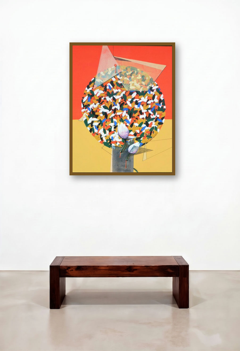 Together 8 (Bloom Within) by artist Rajeev Sarkar displayed in a Modern Hallway