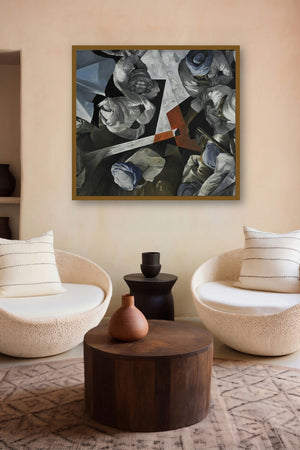 Top View Deal (Urban Assembly) by artist Ajit Deswandikar displayed in a Luxury gallery