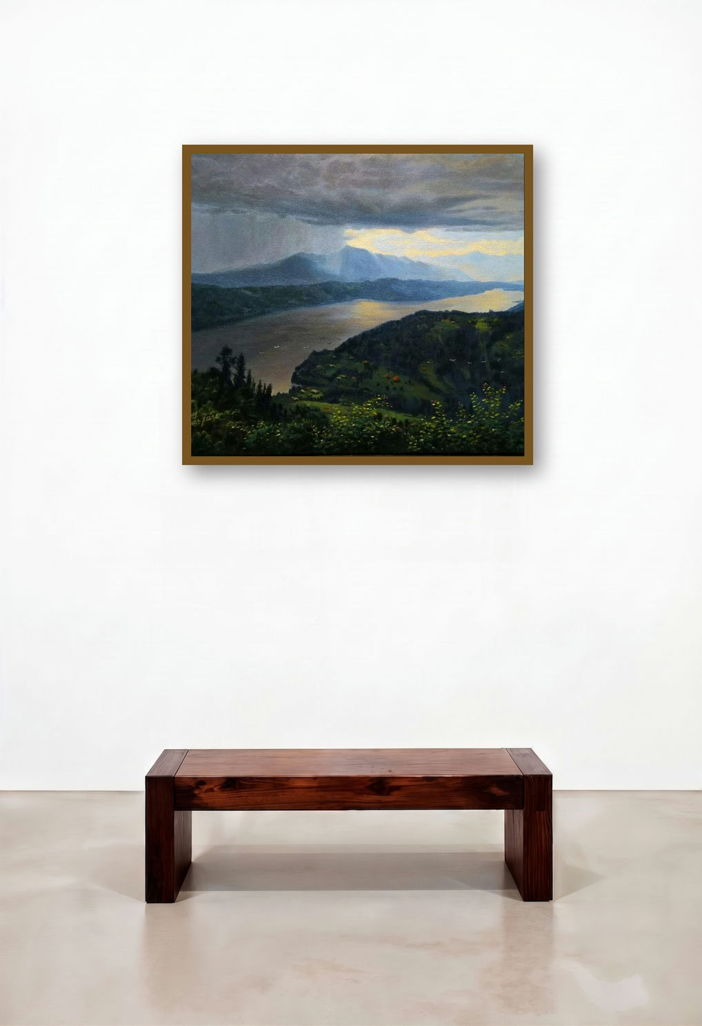 Torrential Rainfall (The Gathering Storm) by artist Sanjay Sarfare displayed in a Urban Loft Bedroom