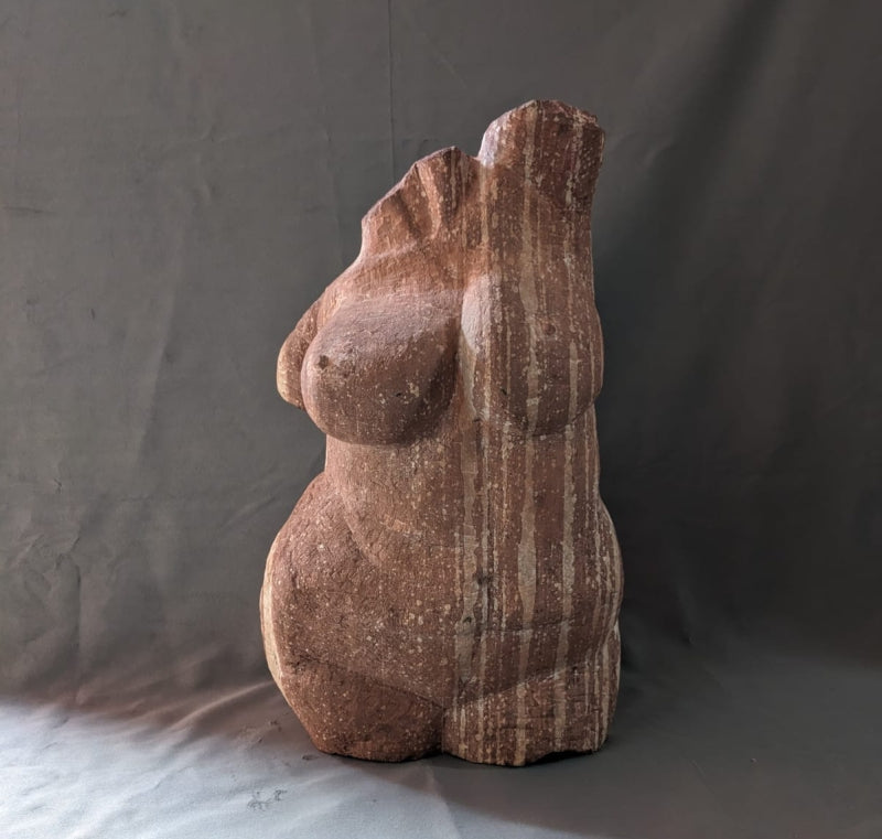 Torso 1' nude Sandstone sculpture by artist Sahil Mehra, 18x12 inch, on sandstone