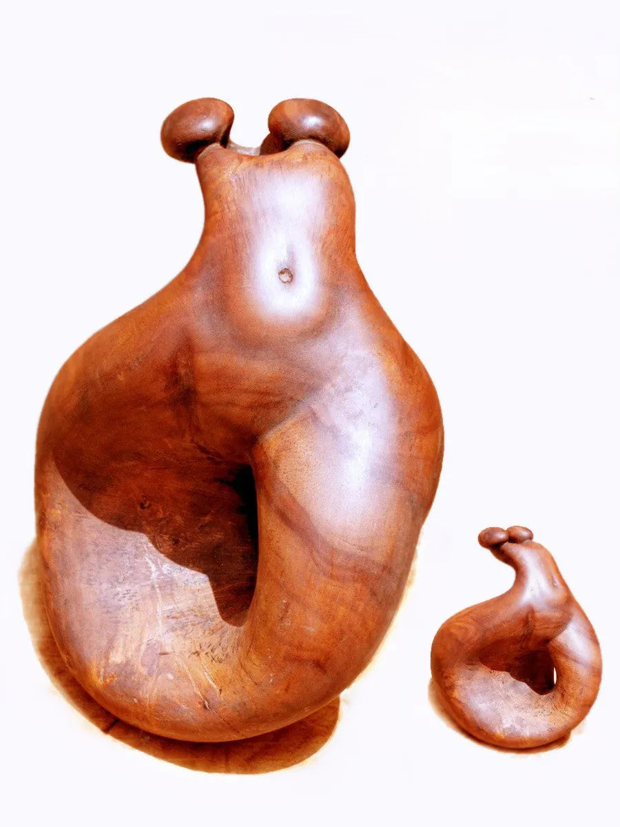 contemporary sculpture titled 'Torso', 12x10 inch, by artist Parminder Singh on Sheesham Wood