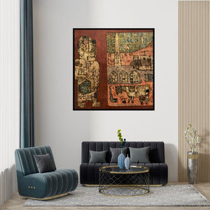 Preview of 'Towards The Culture 3' Painting by Sagar Kamble shown on a wall in a furnished room.
