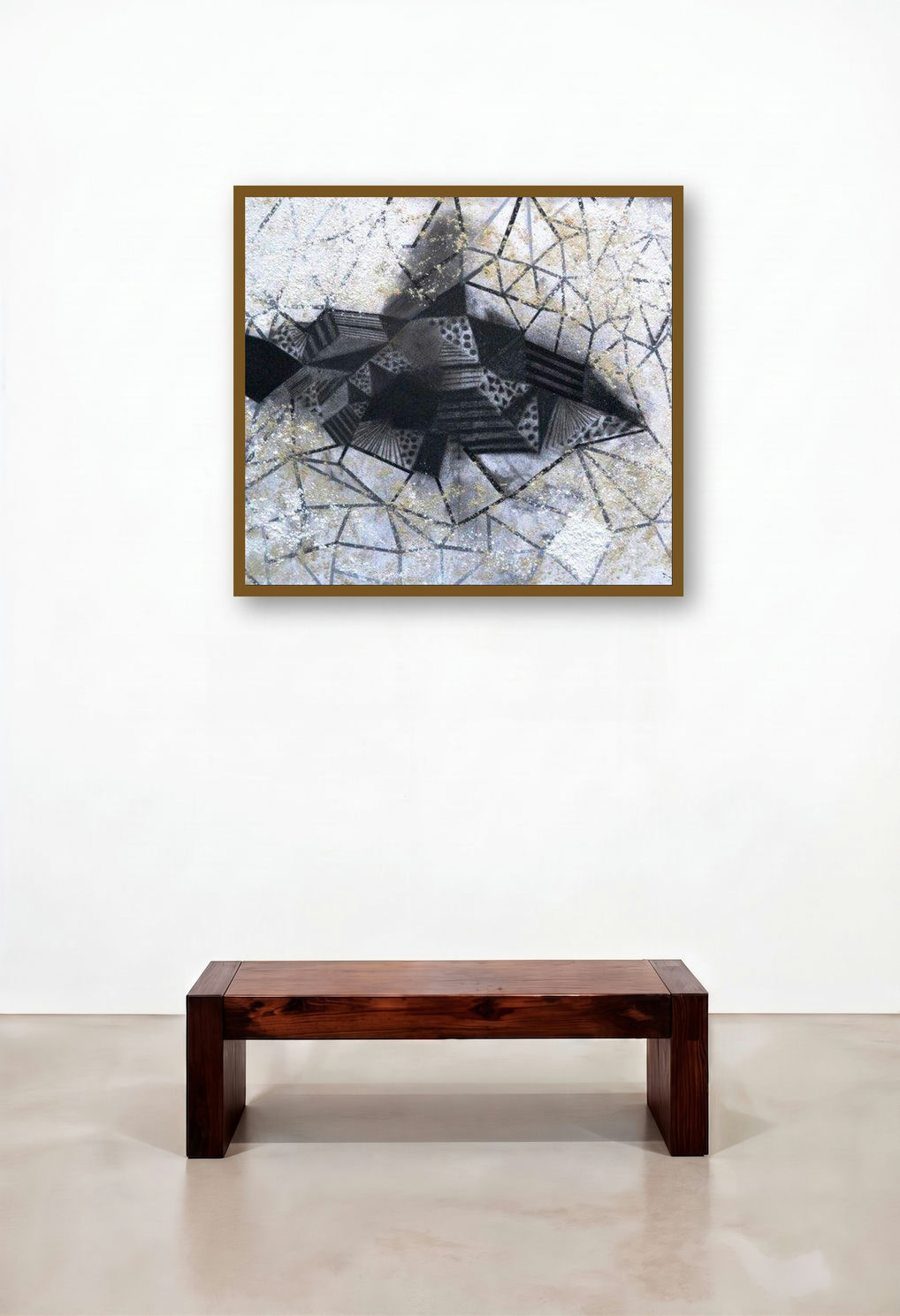 Tracks (Fractured Light) by artist Shivani Garg displayed in a Transitional Reception Area