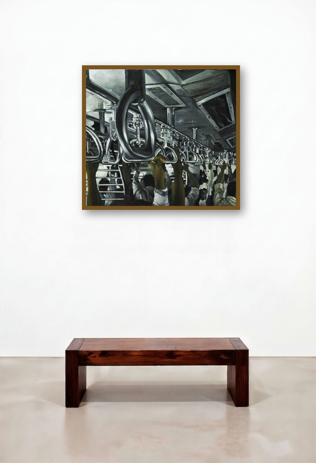 Train Camp2 (Train Camp 2) by artist Ajit Deswandikar displayed in a Japandi Executive Office