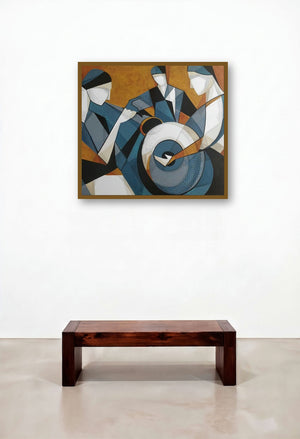 Transcends 1 (The Rhythm of Life) by artist Satyendra Rane displayed in a Minimalist Hotel Lobby