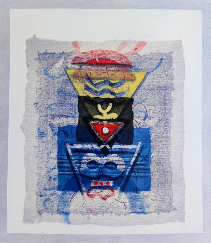 Transformation 22' contemporary acrylic painting by artist Mahesh Pal Gobra, 14x12 inch, on mount board