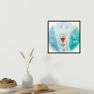 In-situ view of Mahesh Pal Gobra's 'Transformation 3 (The Dance of the Universe)' painting in a room