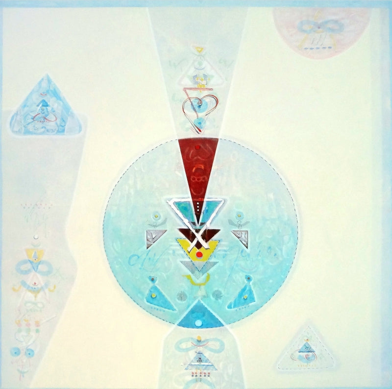 Transformation 4' contemporary acrylic painting by artist Mahesh Pal Gobra, 42x42 inch, on canvas