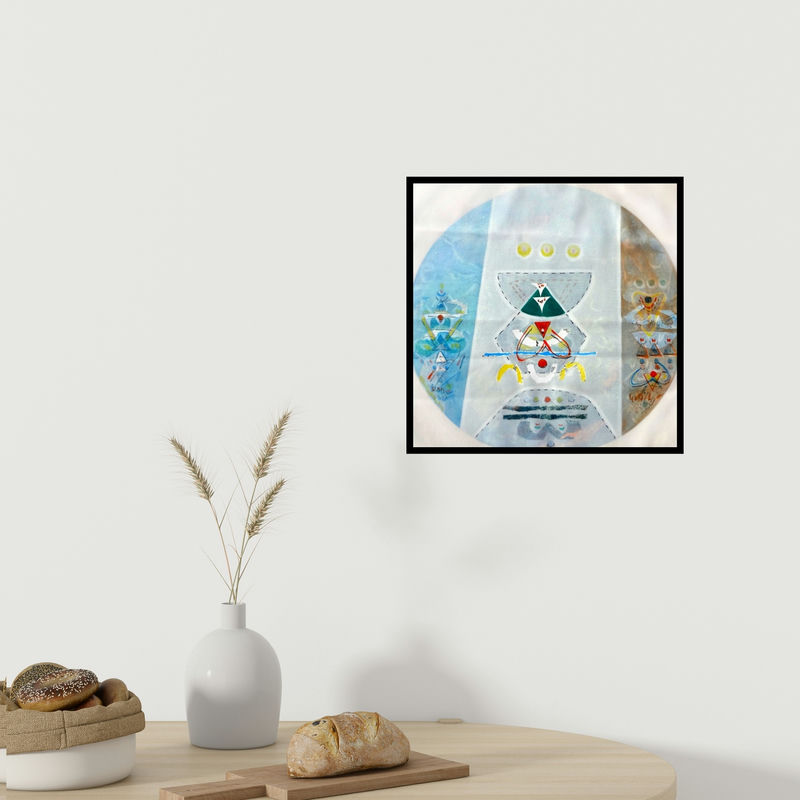 In-situ view of Mahesh Pal Gobra's 'Transformation 5 (The Journey Within)' painting in a room