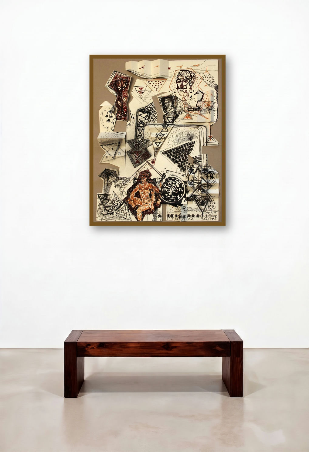 Transformation Into Self 3 (Disjointed Mind) by artist Abhishek Chourasia displayed in a Mid-Century Modern Living Room
