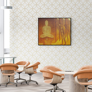 Satish Kale's painting 'Transformation' displayed in a modern living room setting