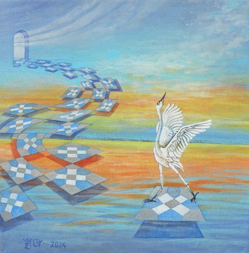 Animals acrylic painting titled 'Transforming Life 17', 12x12 inch, by artist Sweta Chandra on Canvas