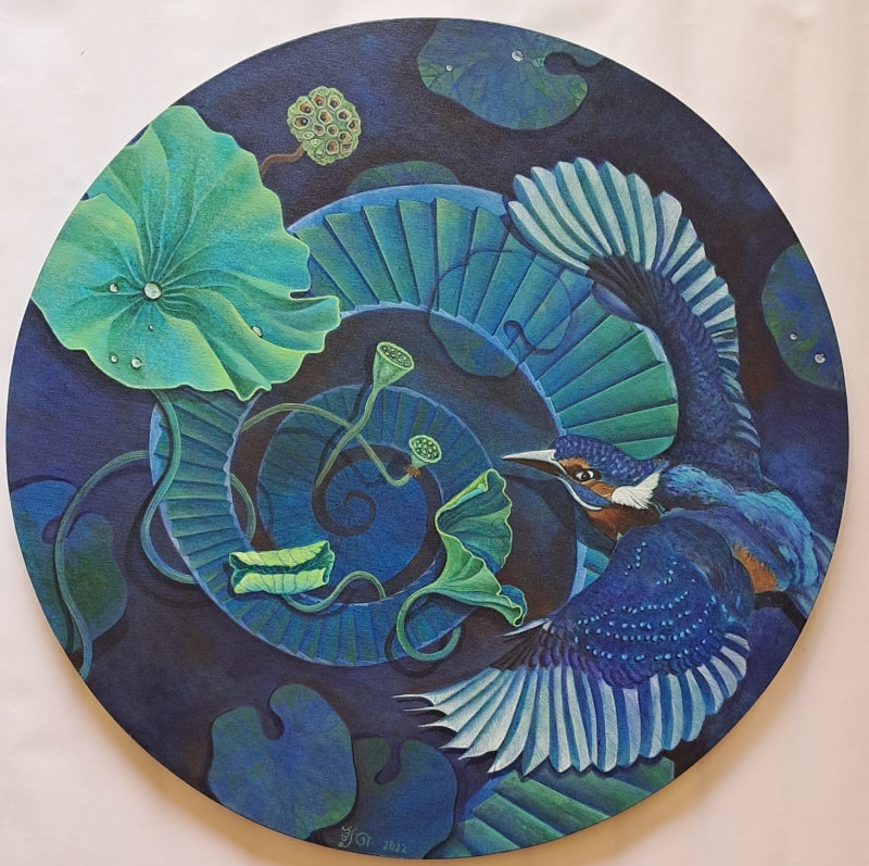 Transforming Life 6' animals acrylic painting by artist Sweta Chandra, 24x24 inch, on canvas