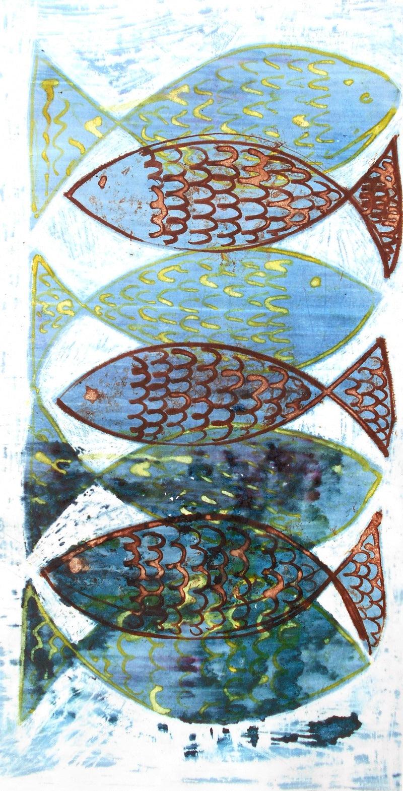 Animals printmaking titled 'Transparency 1', 24x12 inches, by artist Priya Bambal on Paper