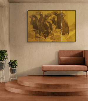 In-situ view of Siddharth Shingade's 'Tree' painting in a room