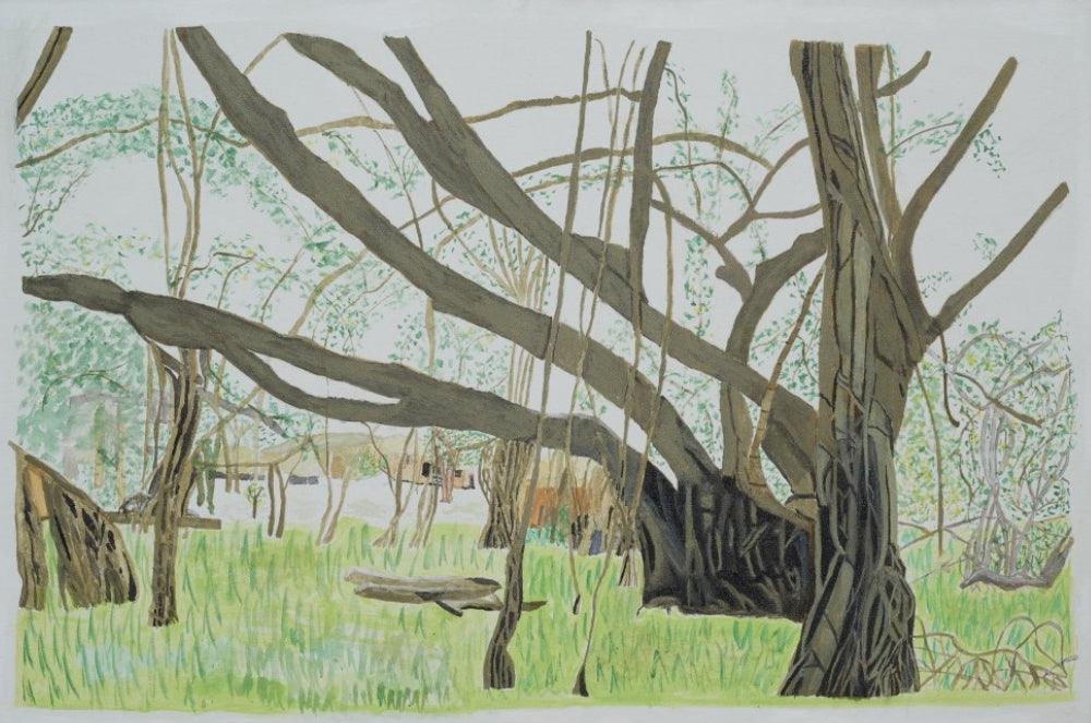 Nature acrylic artcontent titled 'Tree of Life', 42x36 inches, by artist Padma Subramanian on canvas