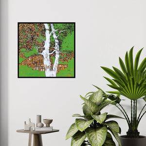 In-situ view of Bhaskar Rao's 'Treescape 59' painting in a room