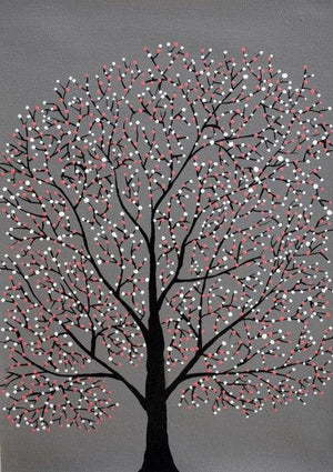 Treescape 8 (Winters Whisper) by Sumit Mehndiratta, Original Acrylic Nature Painting on Canvas, X-Small Vertical Wall Art